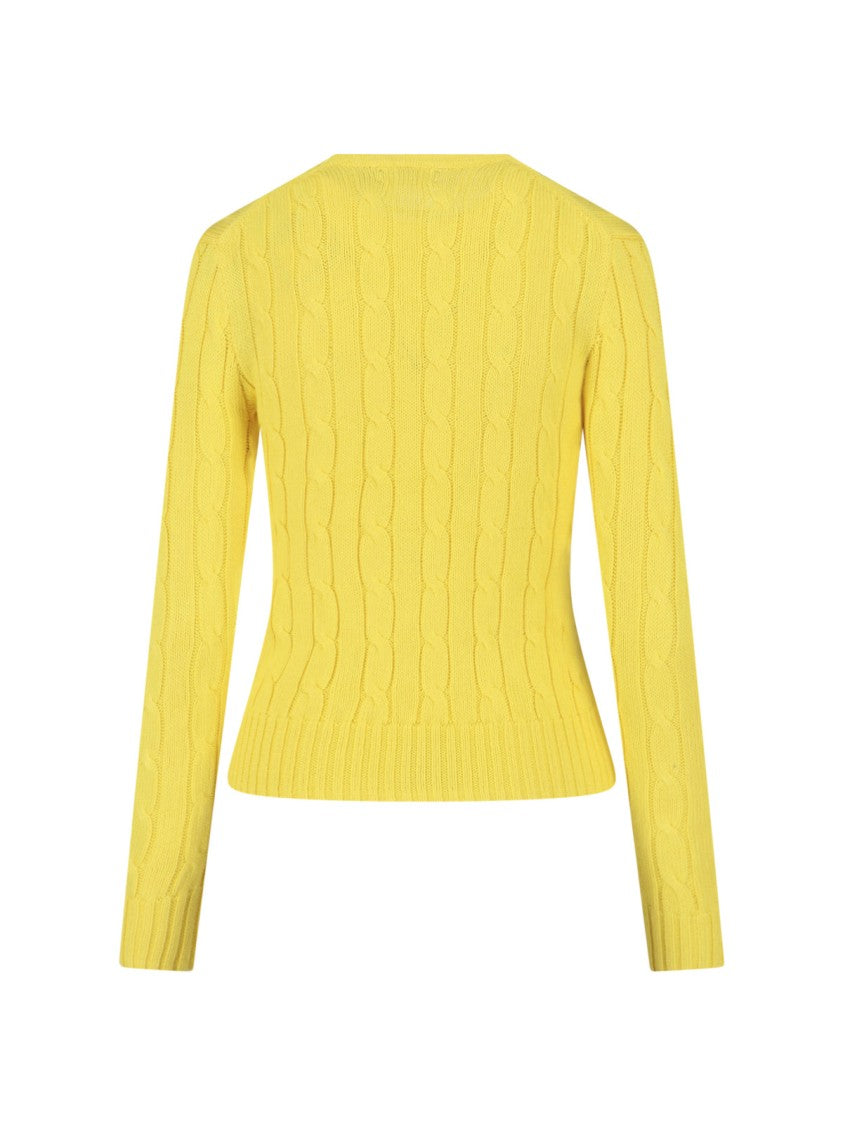 Polo Ralph Lauren Yellow Cable Knit Crewneck Sweater