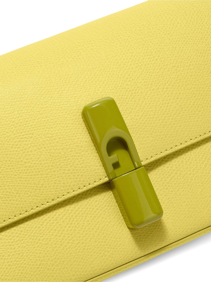Furla Iride S Rectangular Soft Yellow Leather Bag