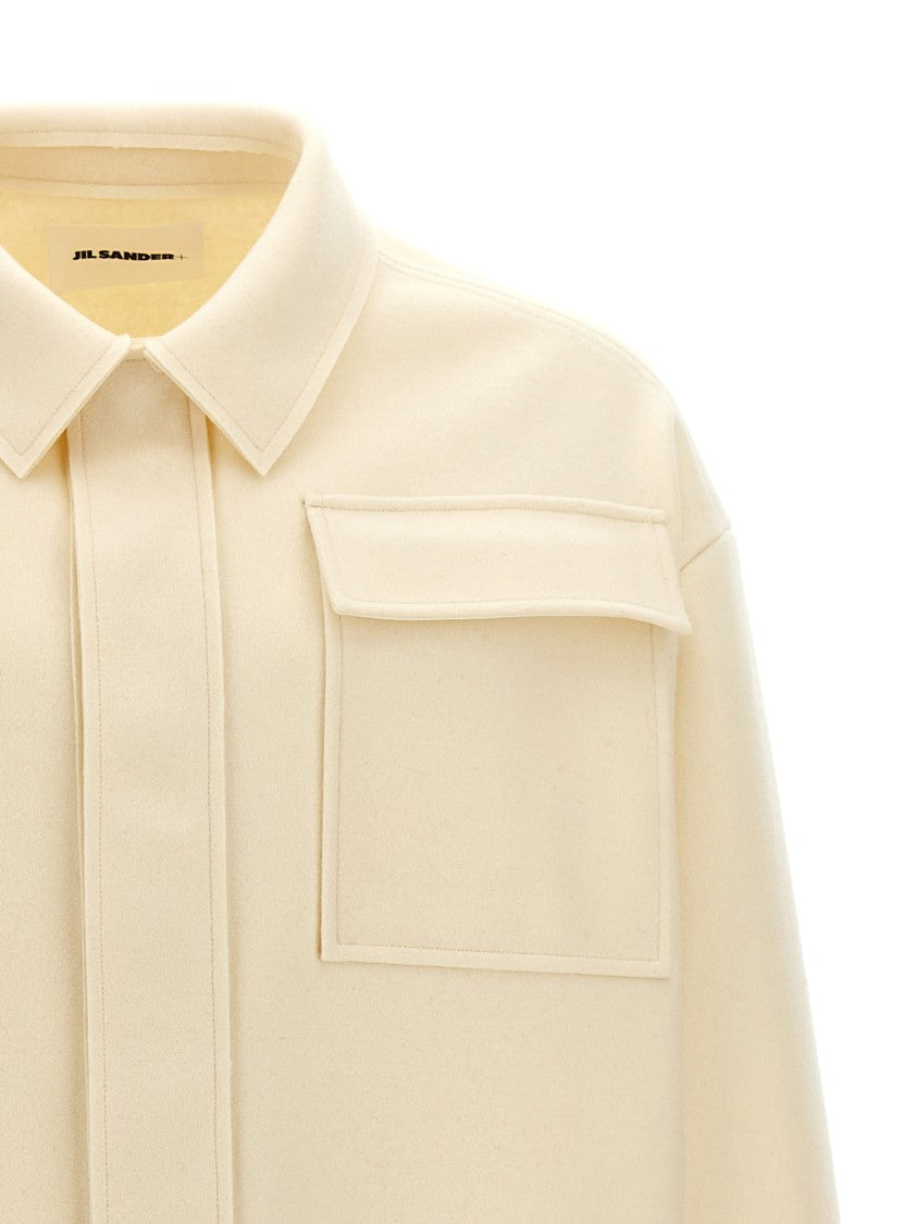 Jil Sander Wool Blend Shirt With Button Closure And Pocket Details