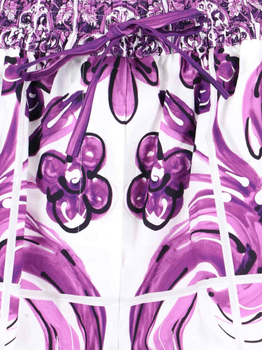 Dolce & Gabbana Baroque-Print Relaxed Short With Adjustable Waistband