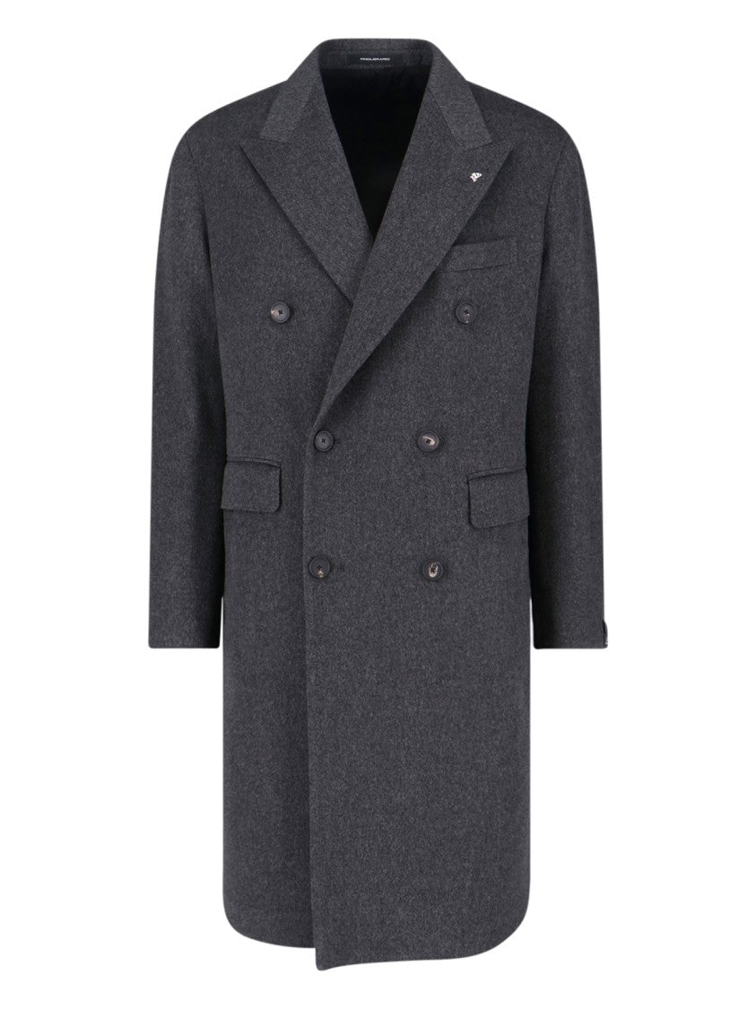 Tagliatore "Pino Lerario" Double-Breasted Coat Grey