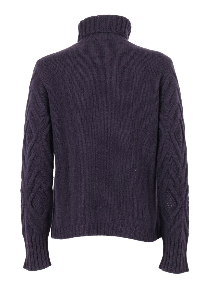 Kangra Cashmere Regular-Fit Turtleneck With Punched Diamonds