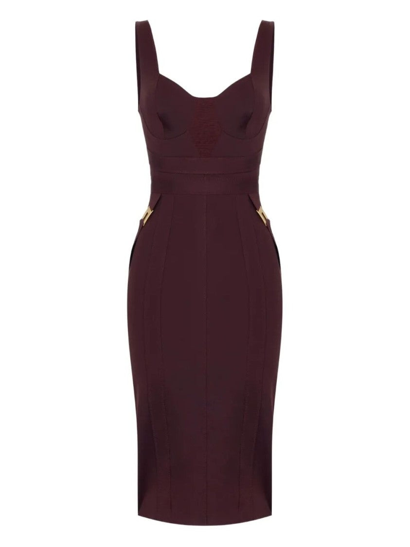 Elisabetta Franchi Structured Bodice Midi Dress