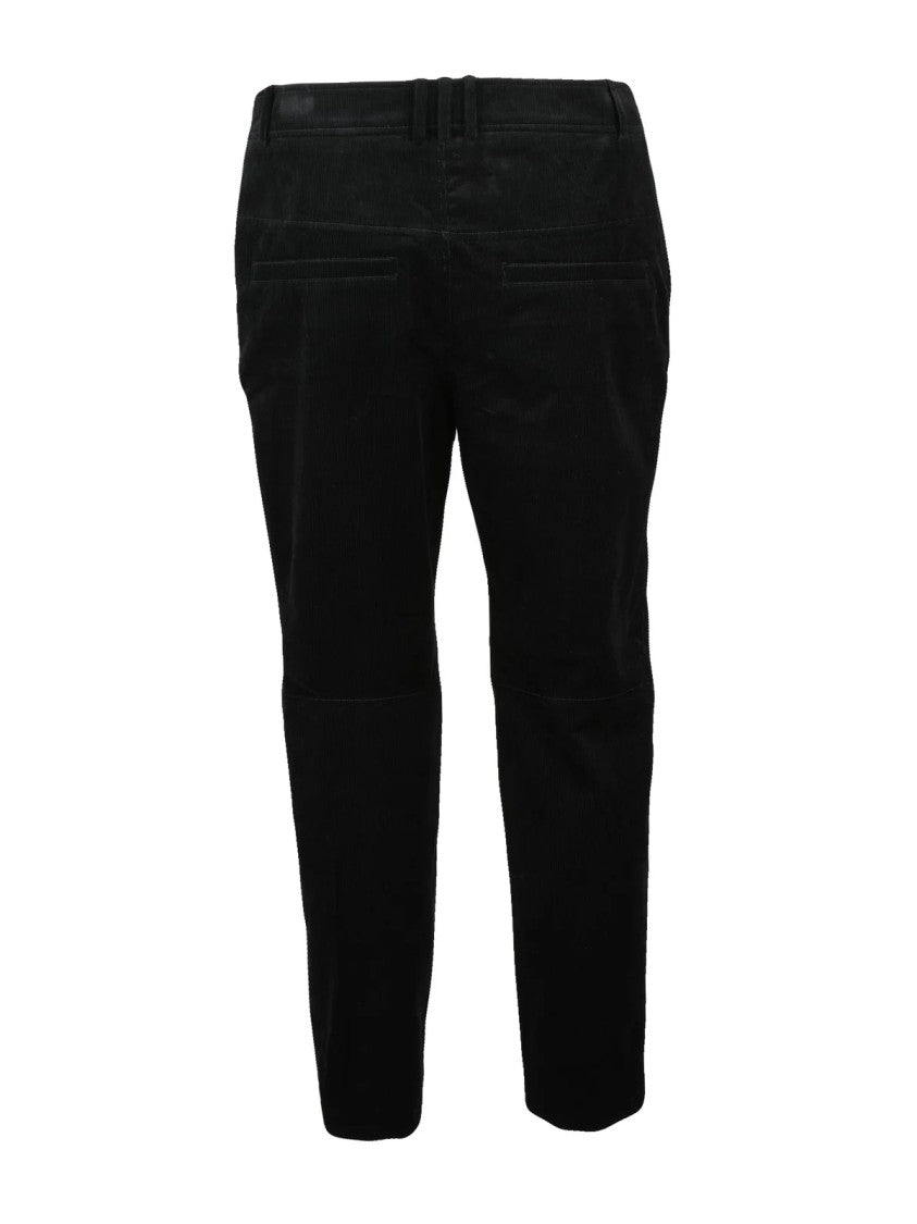 Balmain Tailored Black Velvet Trousers With Zip Closure And Pocket Detail