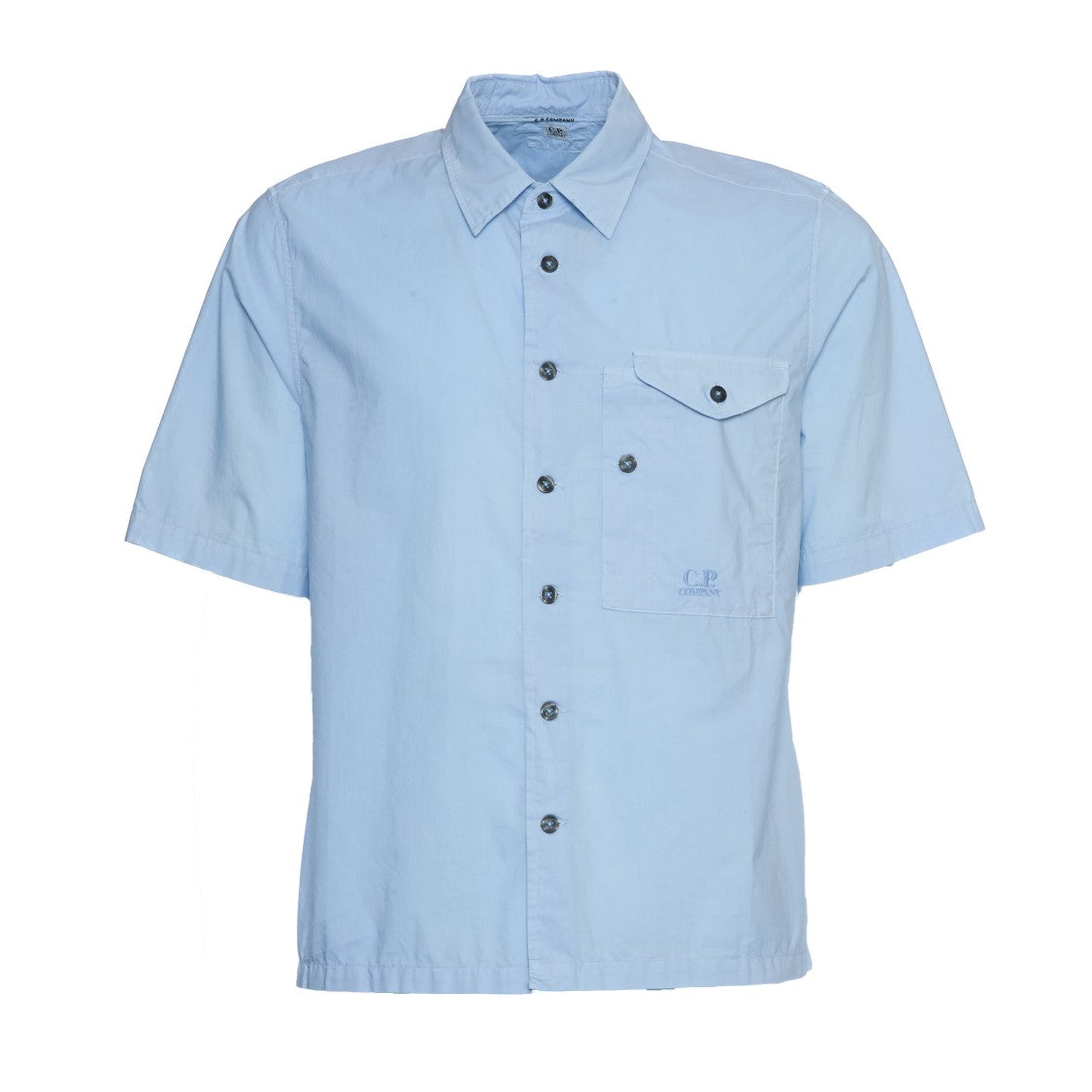 C.P. Company Short Sleeve Popeline Shirt With Classic Collar