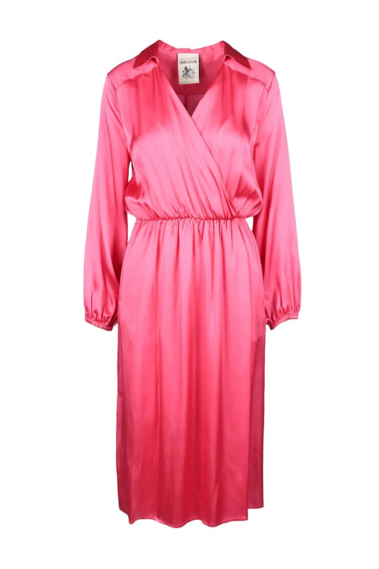 Semi Couture Satin Dress - Pink