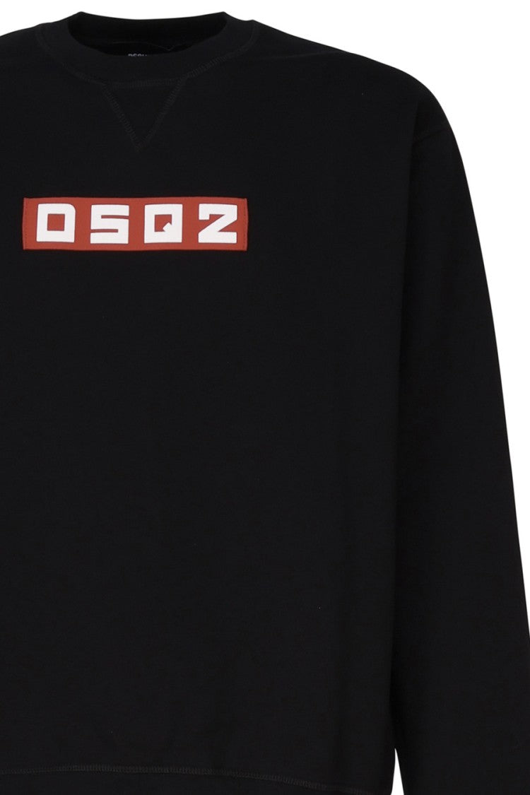 Dsquared2 Black Cotton Box-Logo Sweatshirt