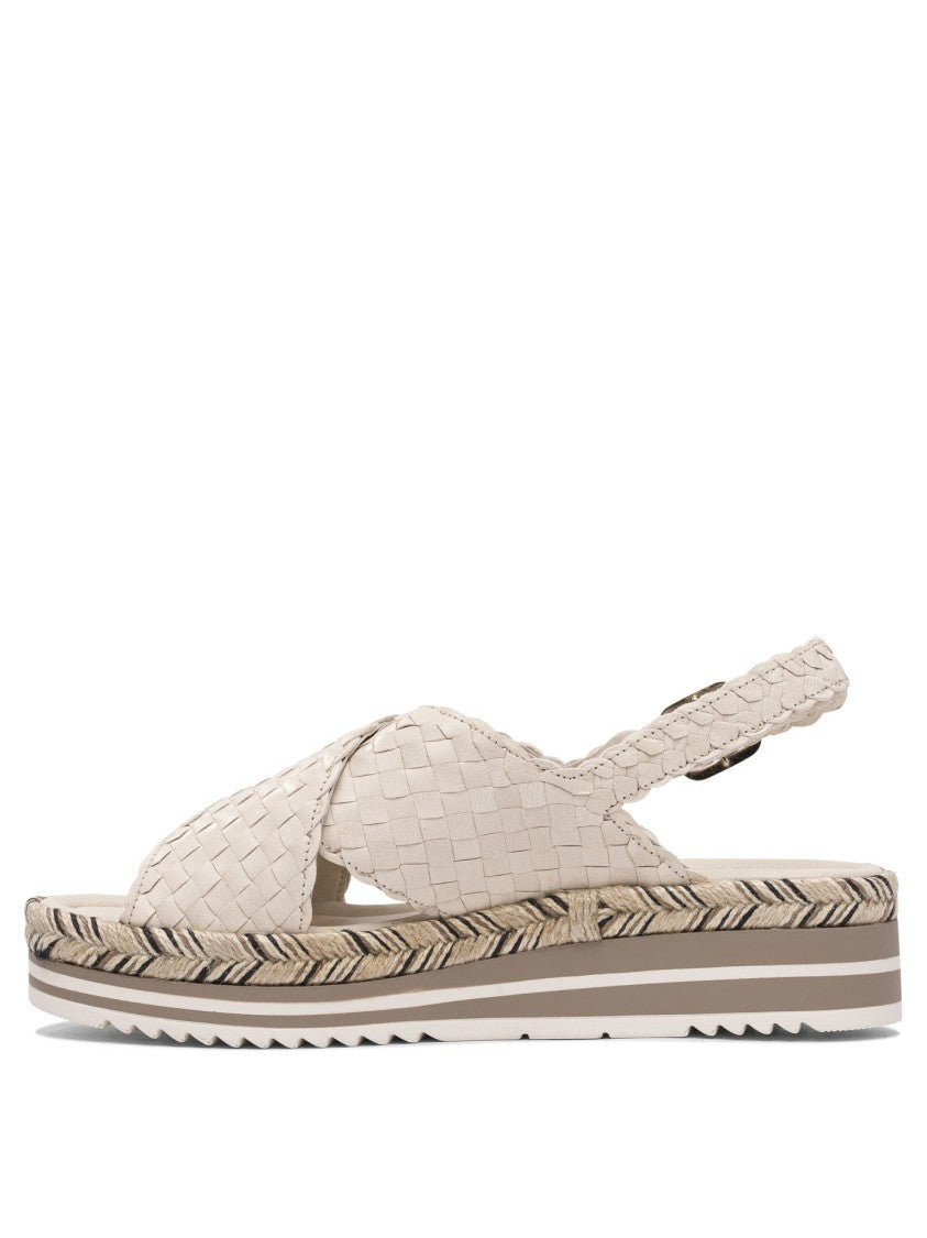 Pons Quintana Woven Leather Cross-Strap Sandals With Rubber Sole