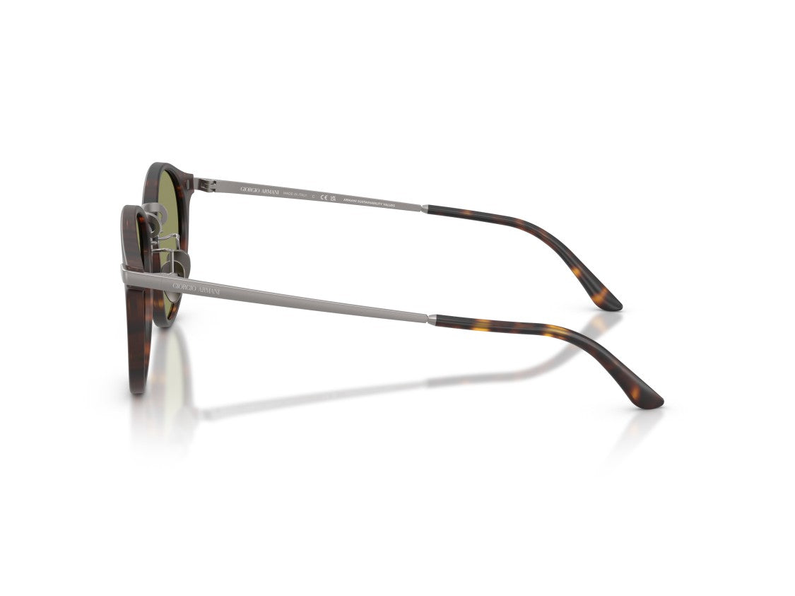 Giorgio Armani Tortoiseshell 0Ar8250 Acetate Metal Round Sunglasses