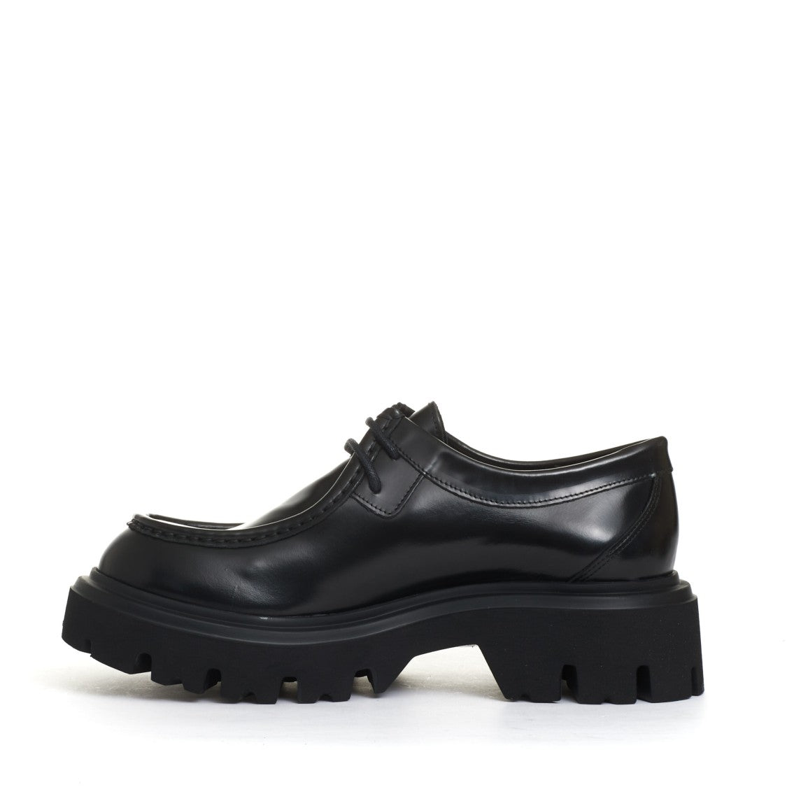Poesie Veneziane Black Leather Norwegian Shoe