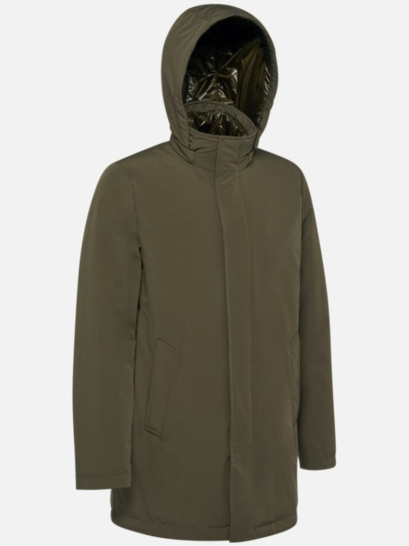 Geox Matte Olive Green Jacket With Quilted Interior