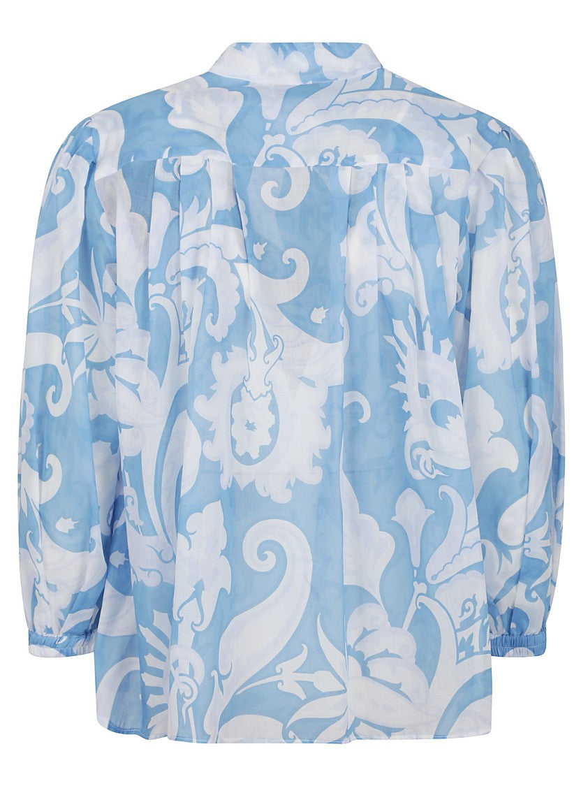 Etro Floral Detail Cotton Top With Relaxed Fit