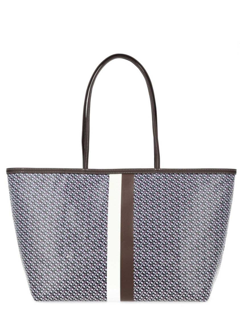 Tory Burch Racer Textured Vertical Stripe Tote Bag