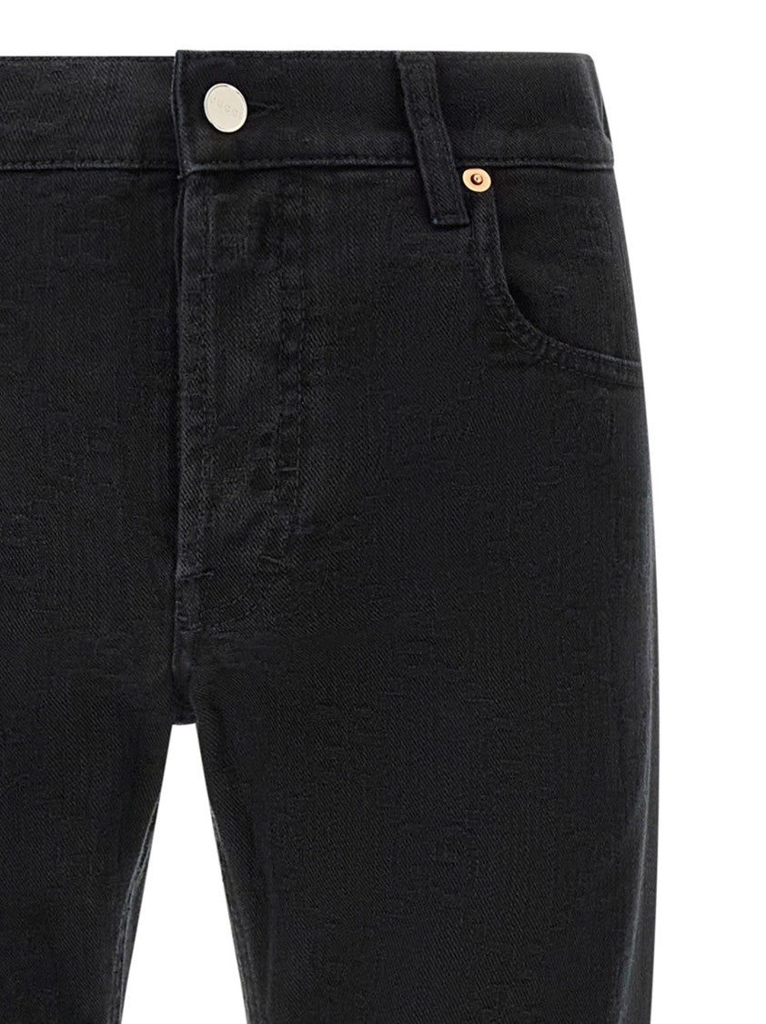 Gucci Gg Jacquard Denim Jeans