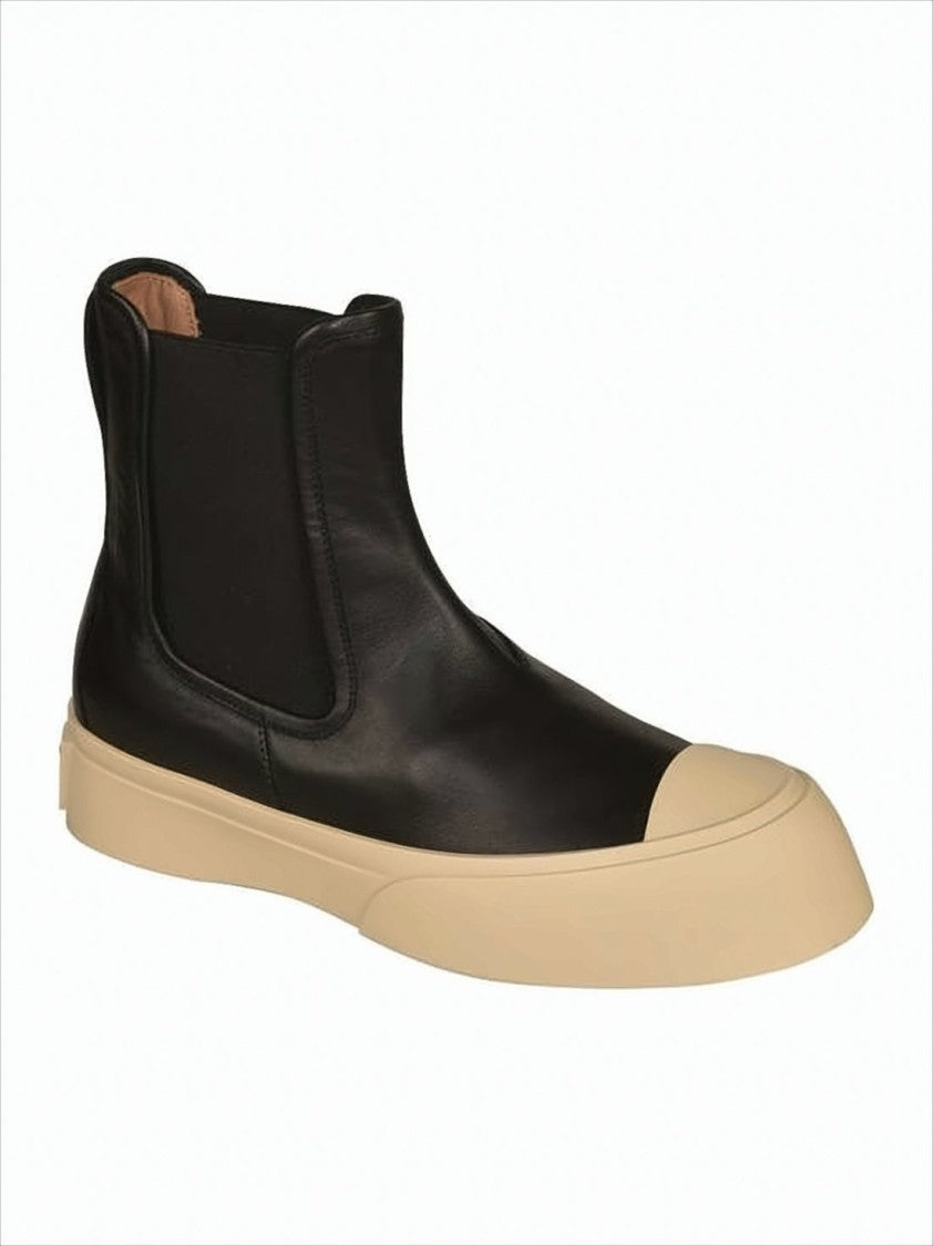 Marni Sporty Black Calf Leather Boots