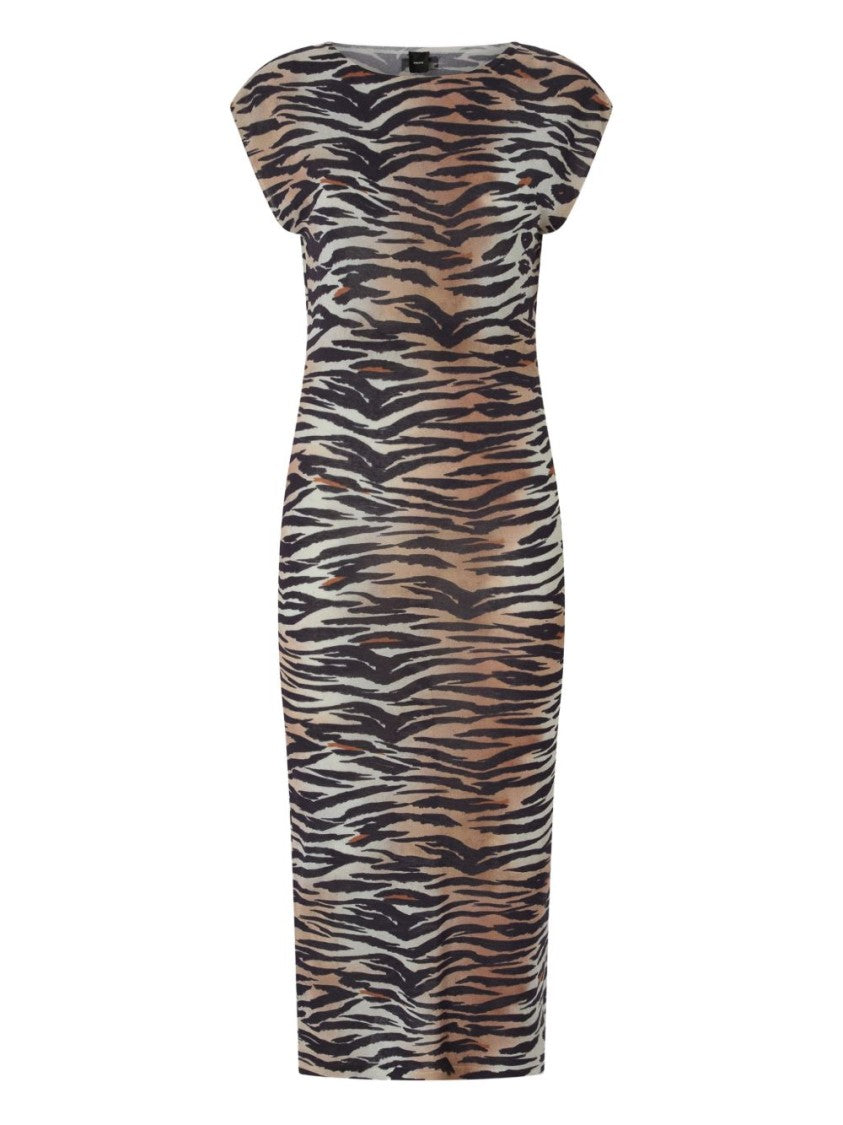 Pinko Black Tiger Print Day Dress