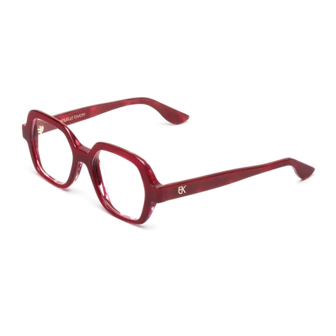 Emmanuelle Khanh Bordeaux Equinox Hexagonal Acetate Eyeglasses