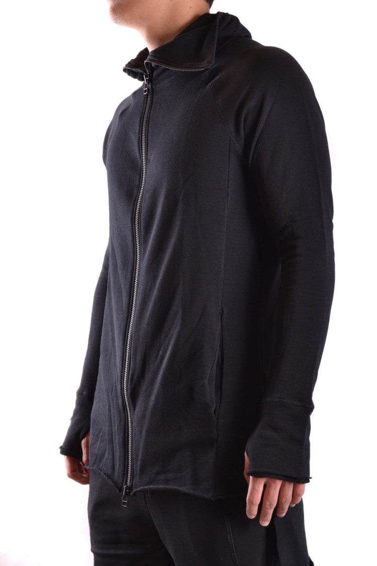 Barbara I Gongini Hooded Black Sweatshirt With Full Front Zipper