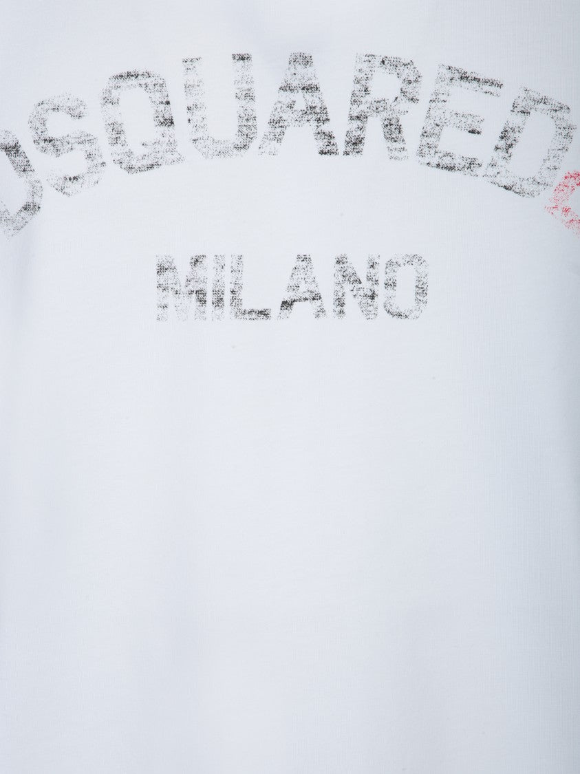 Dsquared2 Cotton T-Shirt With Faded Logo Detail