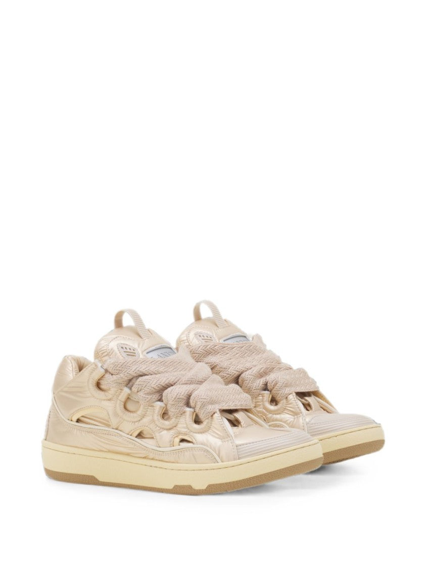 Lanvin Glossy Low-Top Sneakers With Oversized Laces