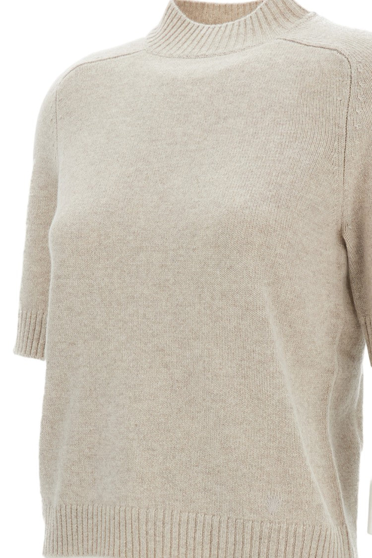 Loulou De Saison Beige Cashmere Saddle-Sleeve Crewneck Top