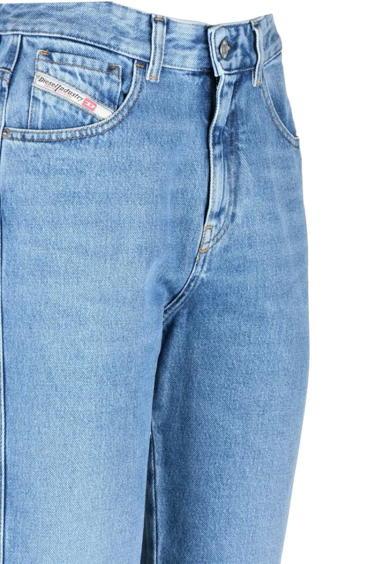 Diesel Light Blue Cotton Women's Straight Leg Jeans