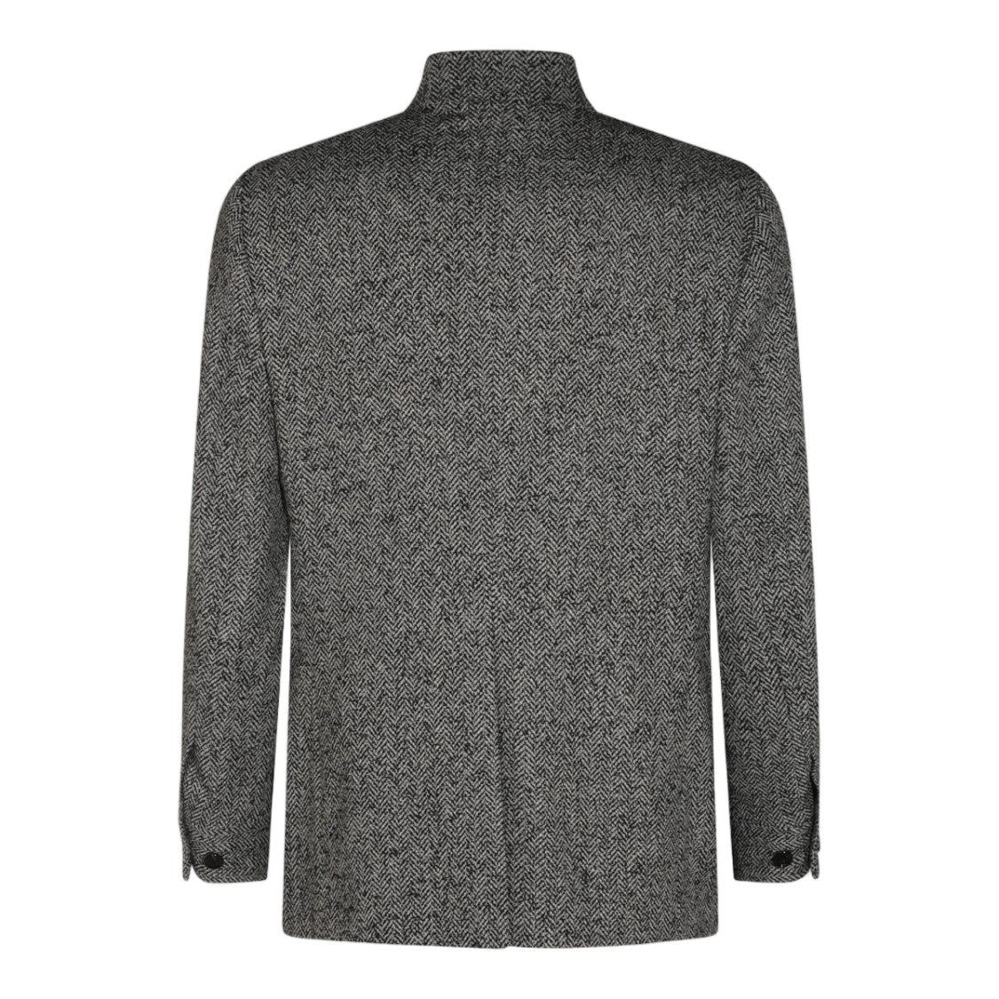 Lardini Textured Herringbone Jacket With Stand-Up Collar
