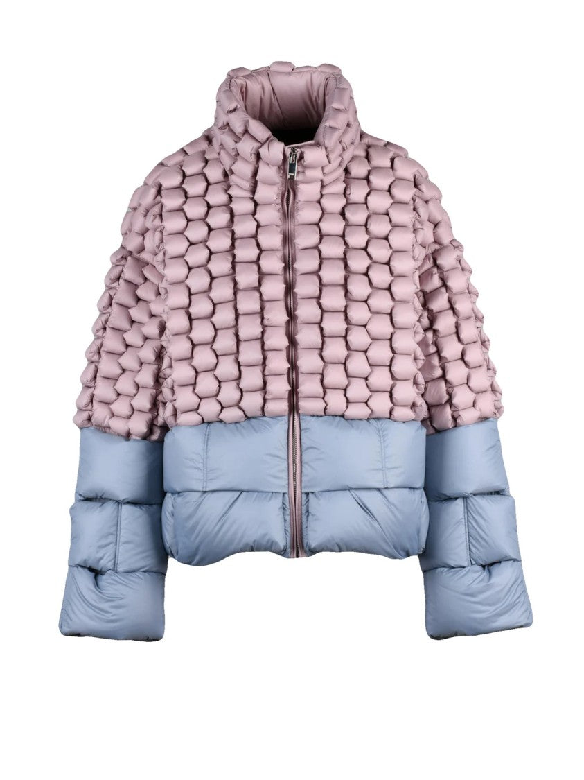 Raxxy Woven Down Jacket With Unique Texture And High Collar