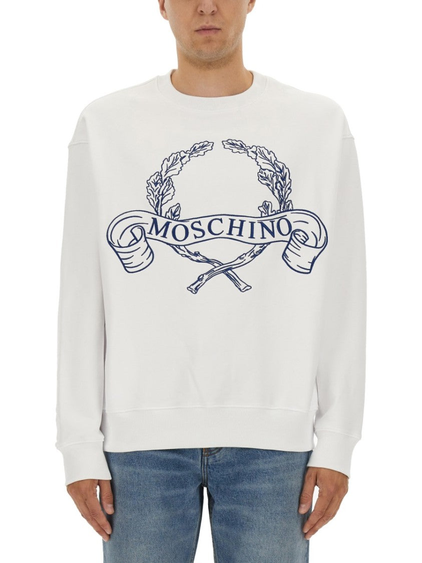 Moschino Relaxed Fit White Sweatshirt