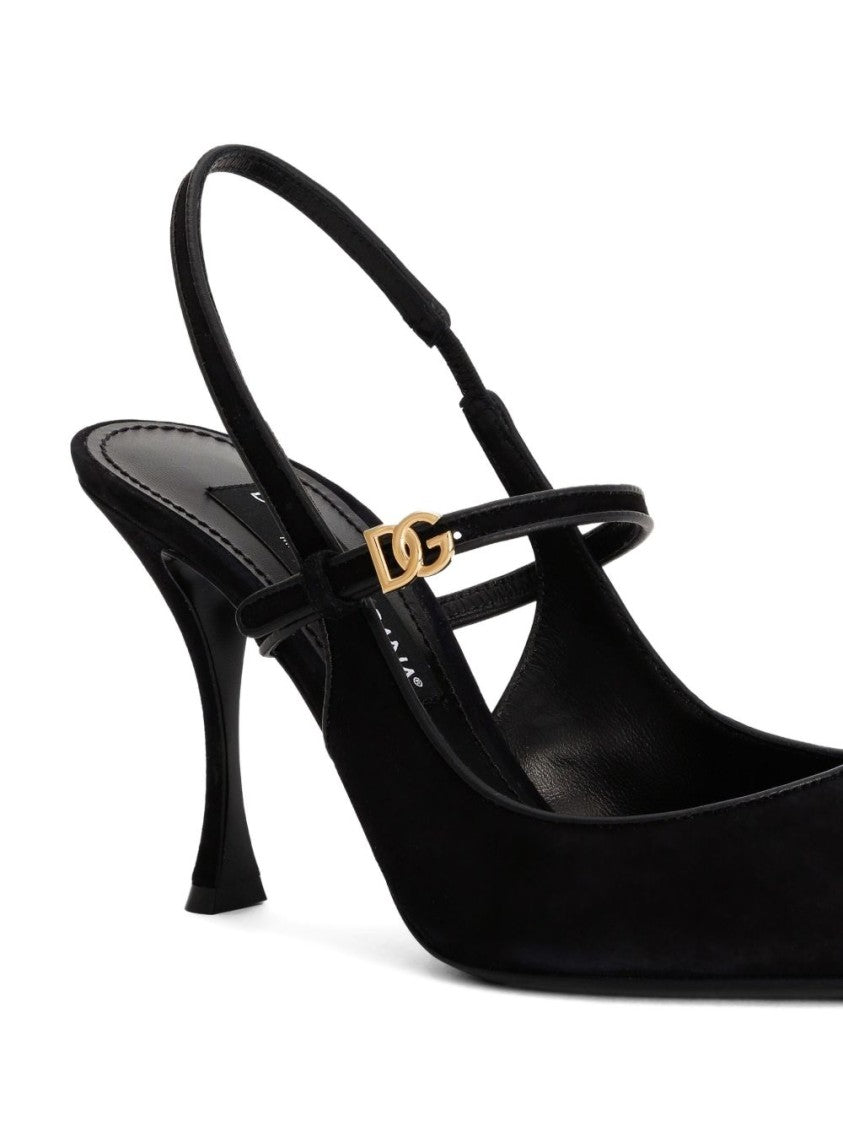 Dolce & Gabbana Black Pointed Toe Slingback