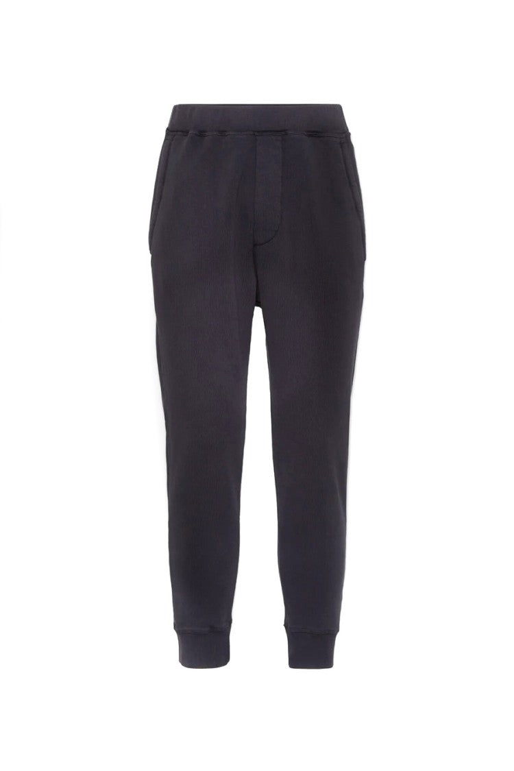 Dsquared2 Black Cotton Fleece Jogger Sweatpants