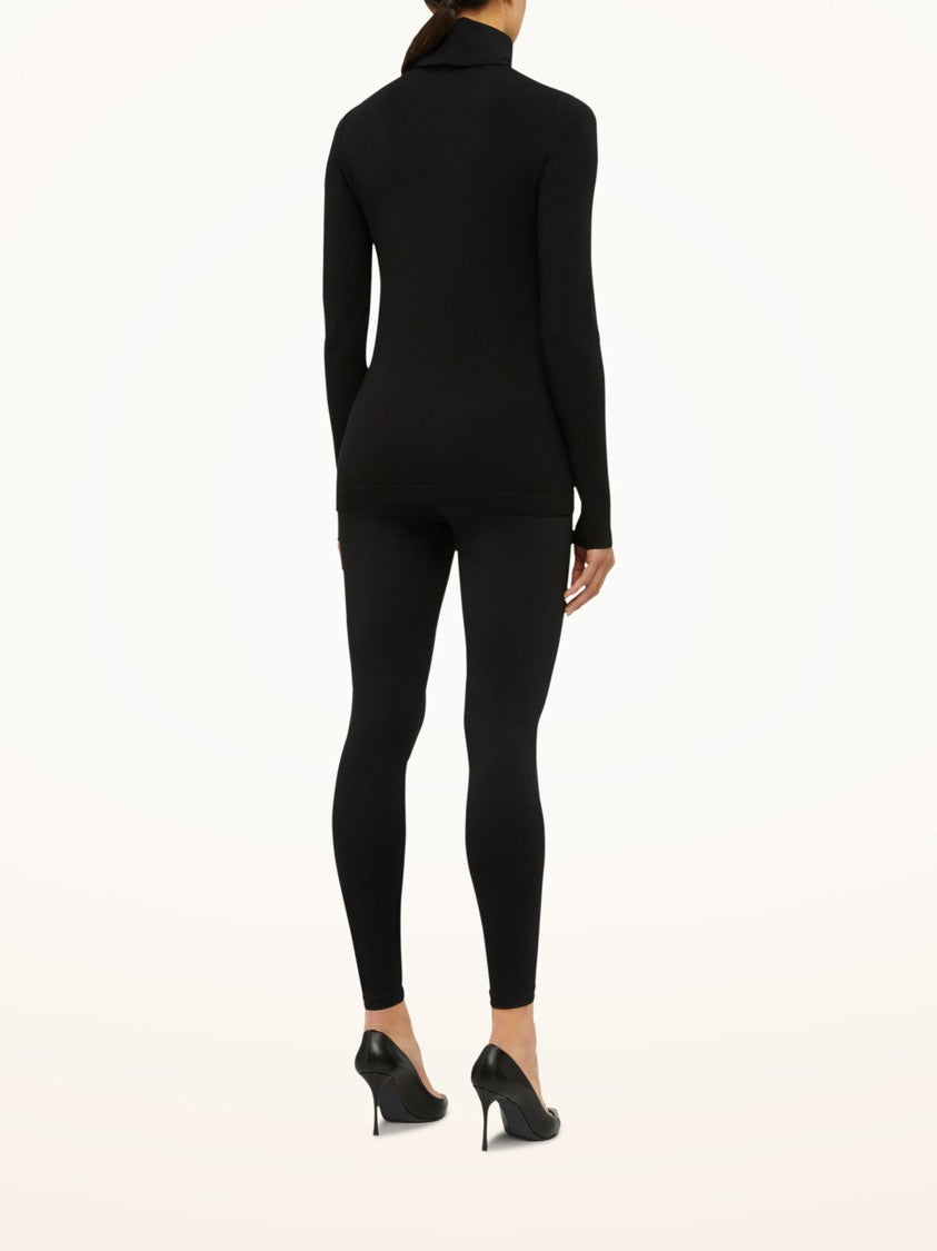 Wolford Black Aurora Biodegradable Fabric Fitted Turtleneck