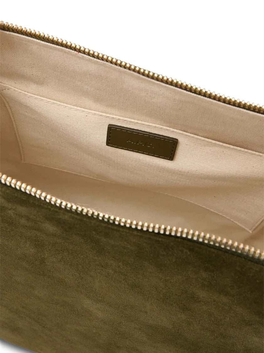 A.P.C. Rectangular Suede Handbag With Top Handle