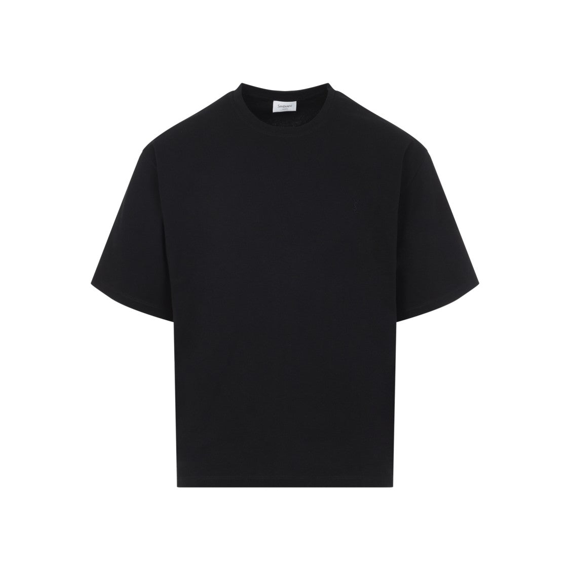 Saint Laurent Black Short-Sleeve T-Shirt With Embroidered Logo