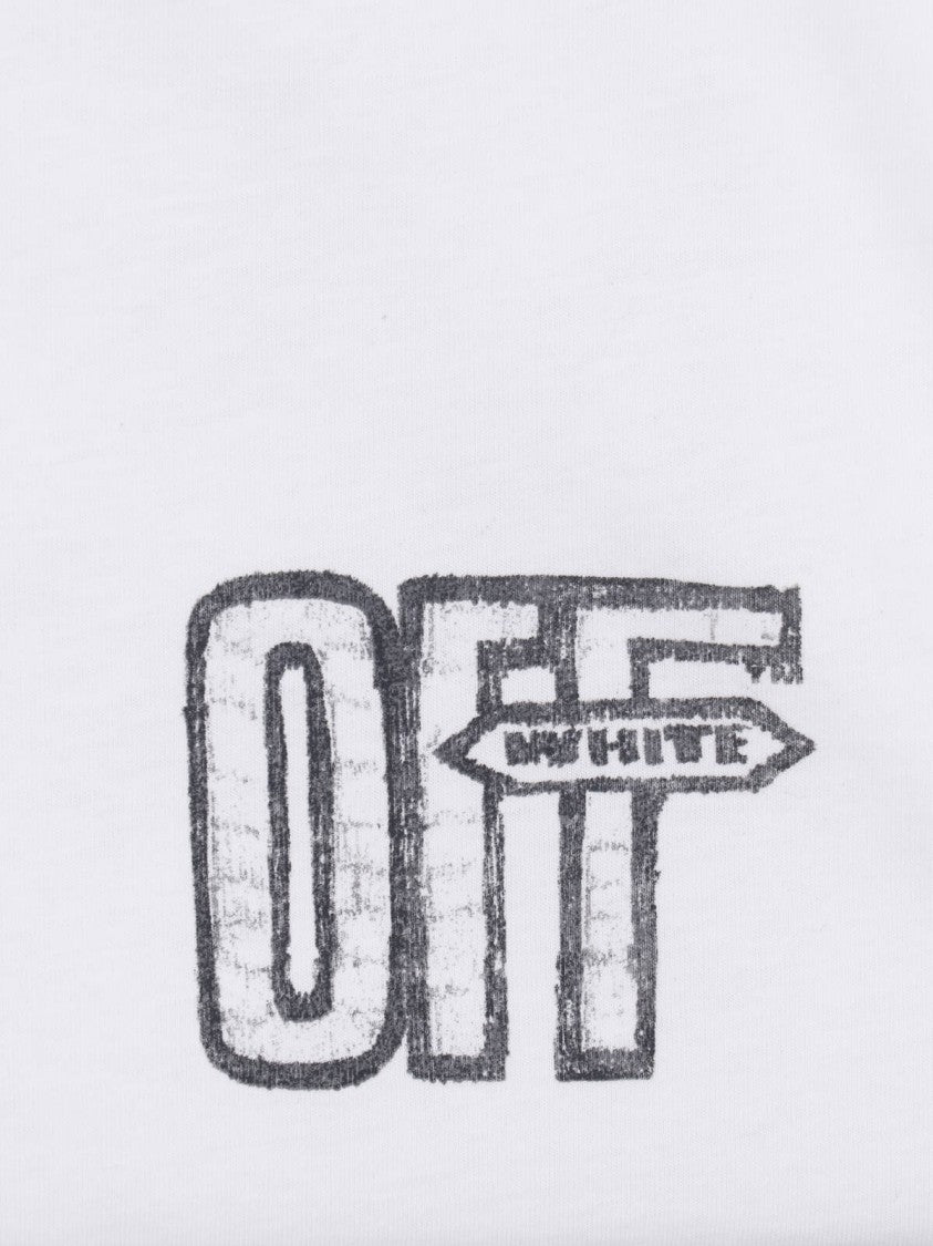 Off-White White Motion Arrow Skate Cotton T-Shirt