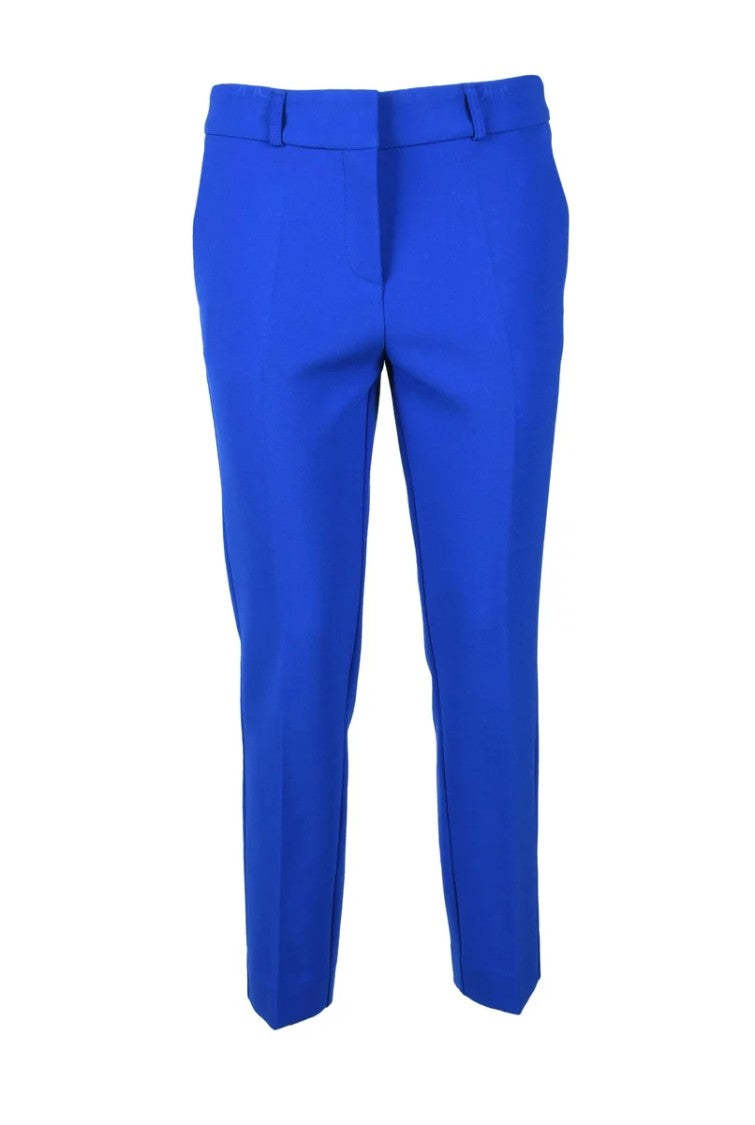 Simona Corsellini Tailored Blue Trousers With Mid-Rise Waist