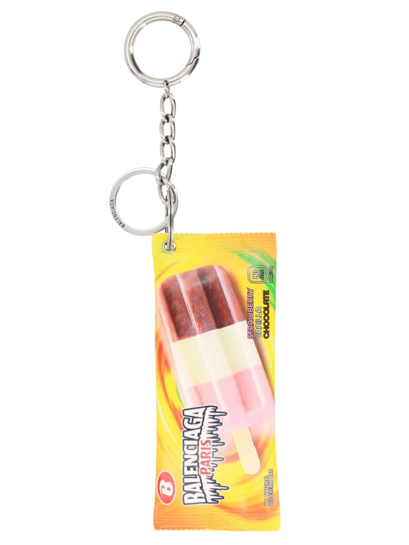 Balenciaga Snack Pouch Leather Keyring