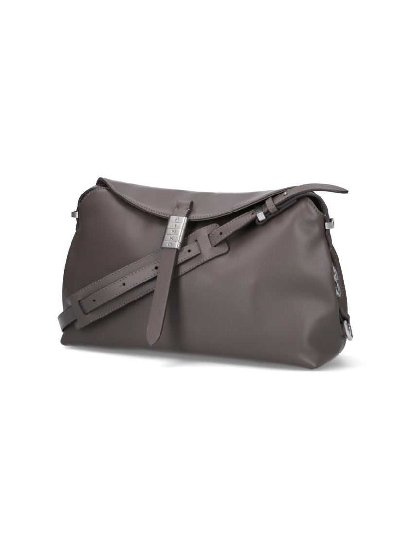 Pinko Structured Grey Handbag With Minimalist Aesthetic