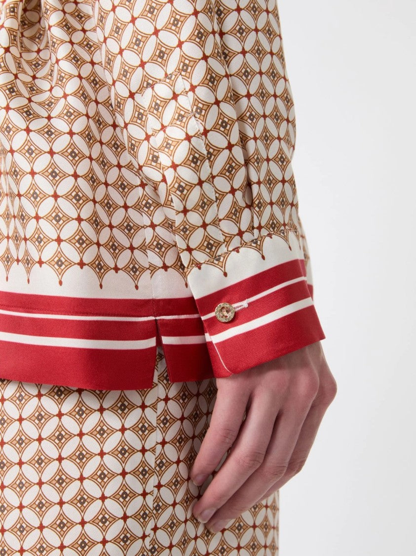 Max Mara Geometric Pattern Top With Structured Collar
