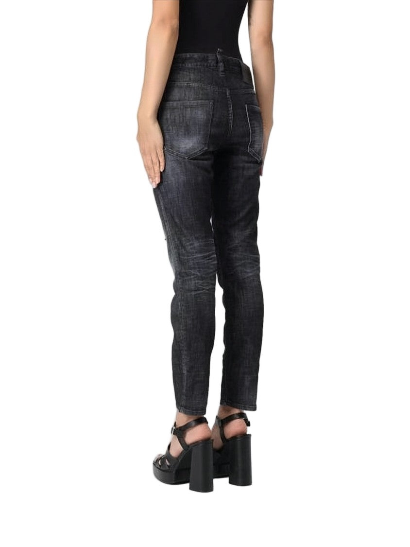 Dsquared2 Slightly Tapered Black Denim Pants