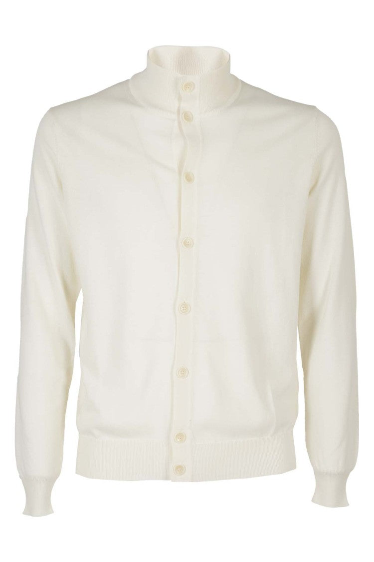 Kangra Burro Crepe Cotton High-Collar Cardigan