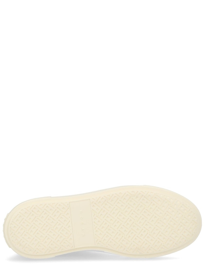 Hogan Light Beige Crosswind Silver Accent Sneakers