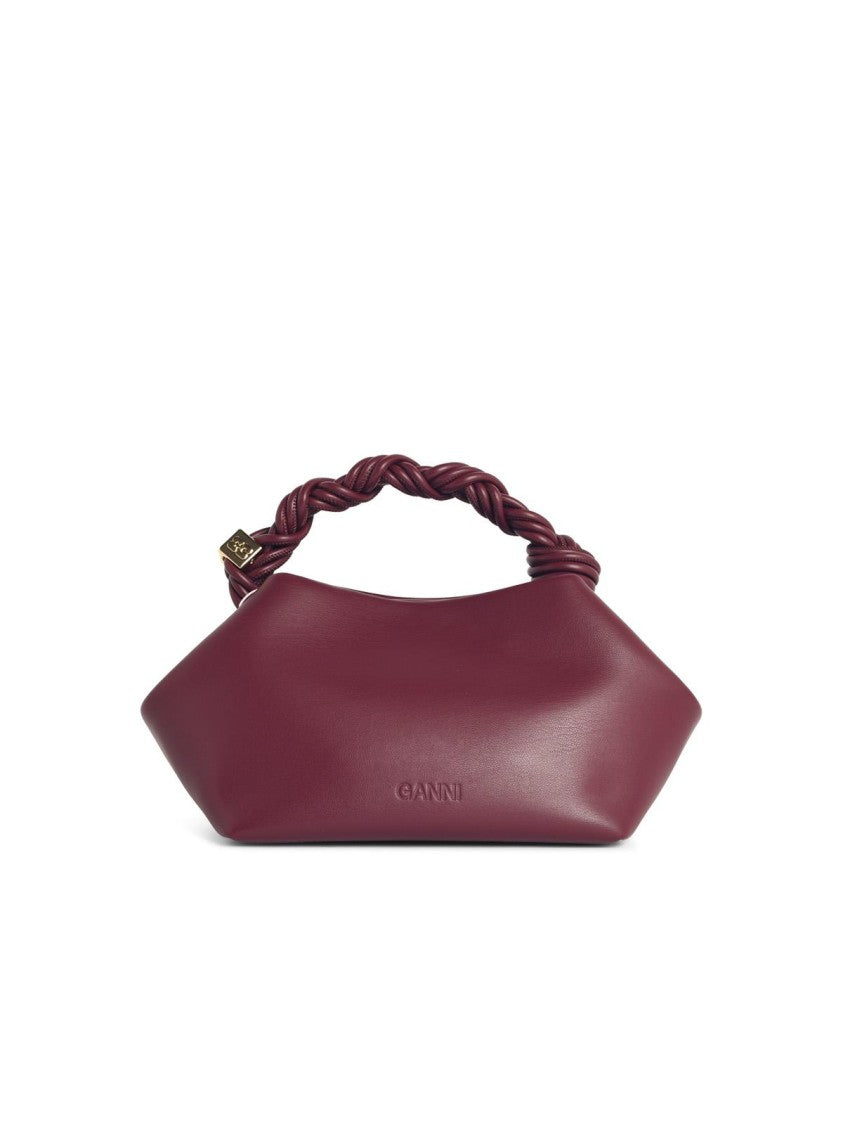 Ganni Burgundy Leather 'Bou' Small Bag