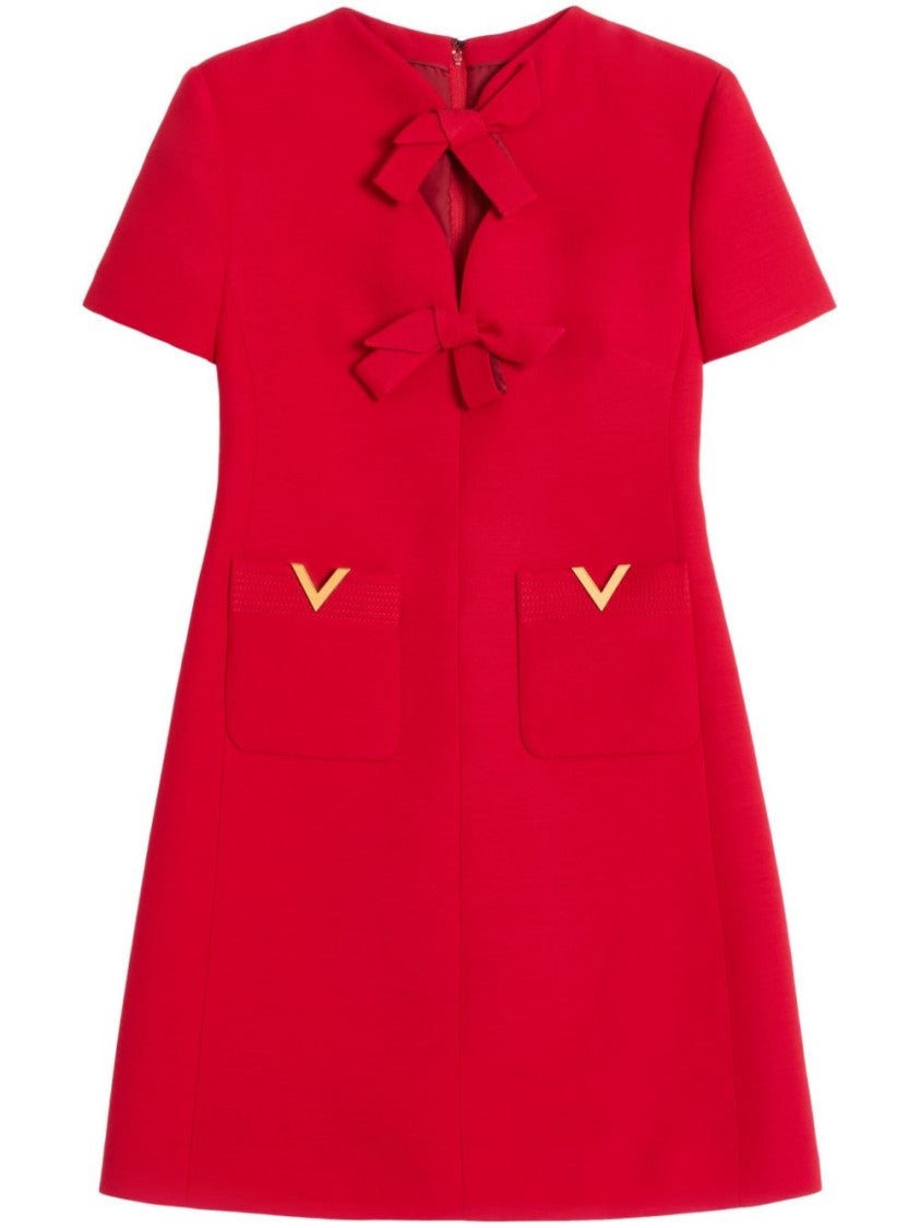 Valentino Red Silk Crepe Couture Dress