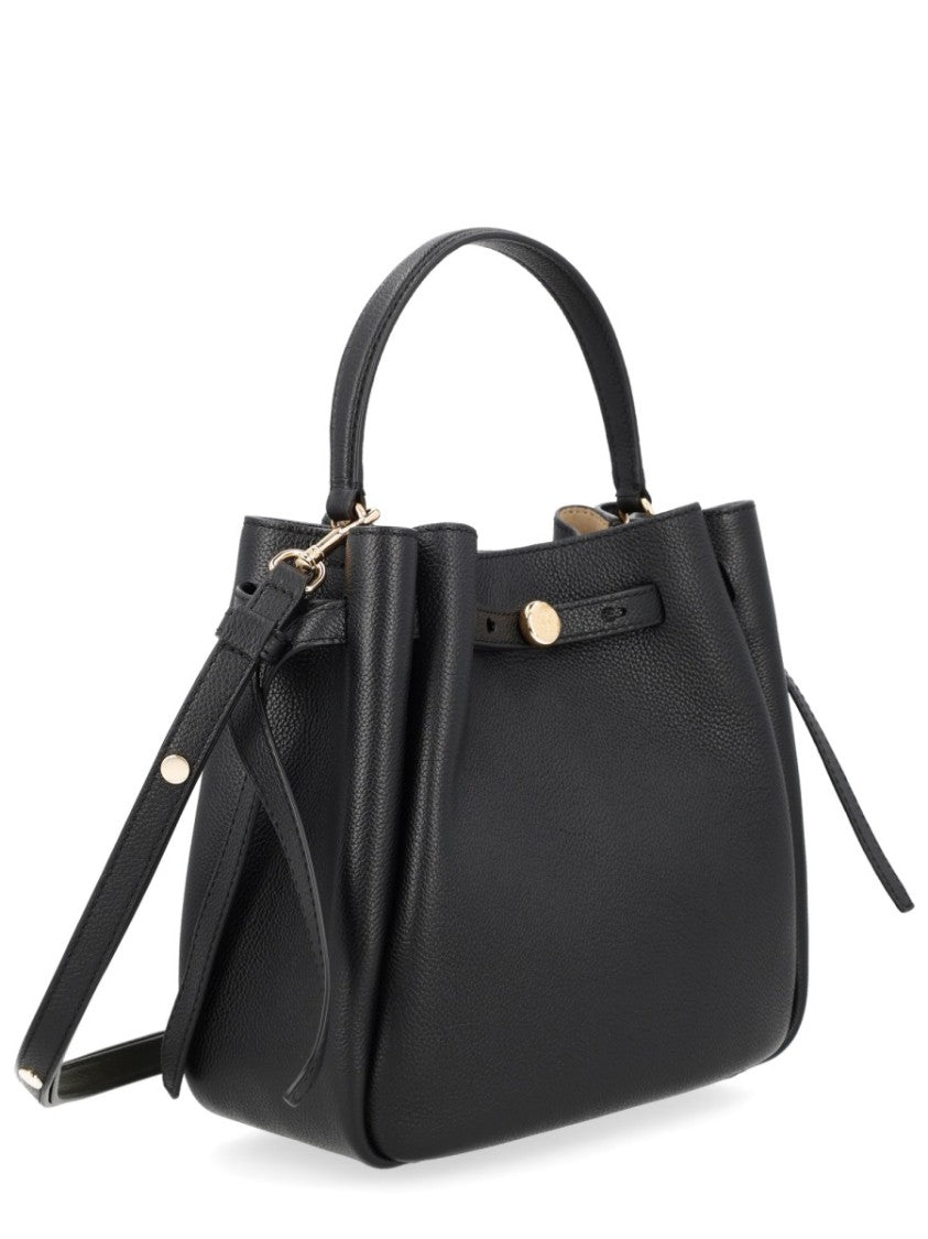 Tory Burch Pebbled Leather Shoulder Bag With Adjustable Strap And Subtle Emblem