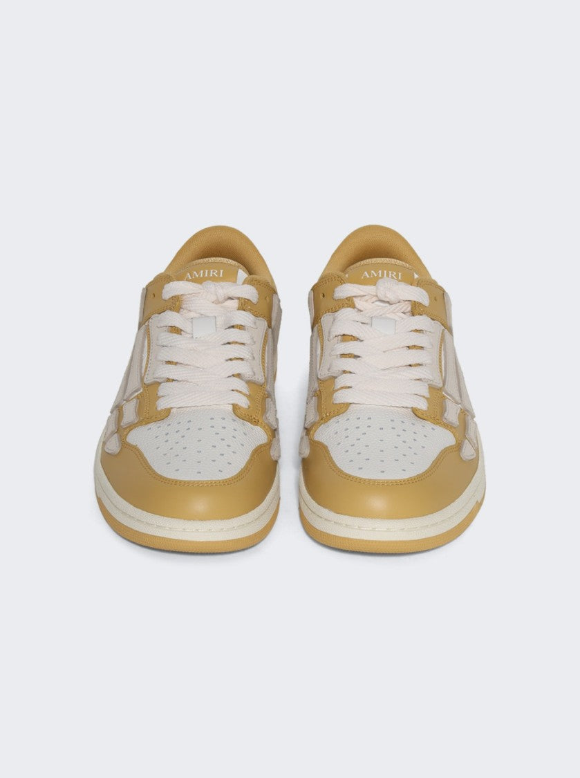 Amiri Debossed Quad Skel Low Top Sneakers Champagne