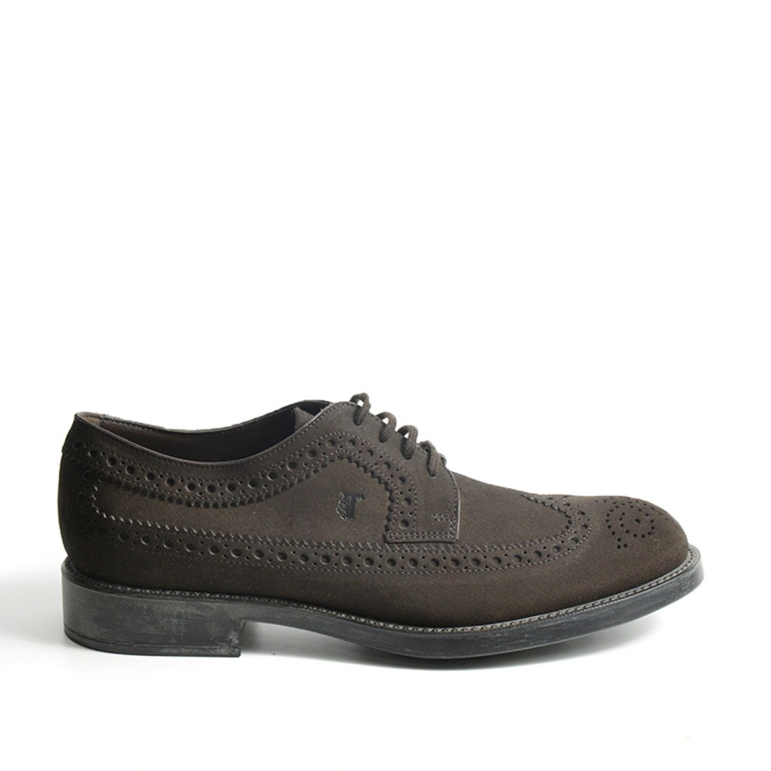 Tod's Derby Tied In Dark Brown Suede