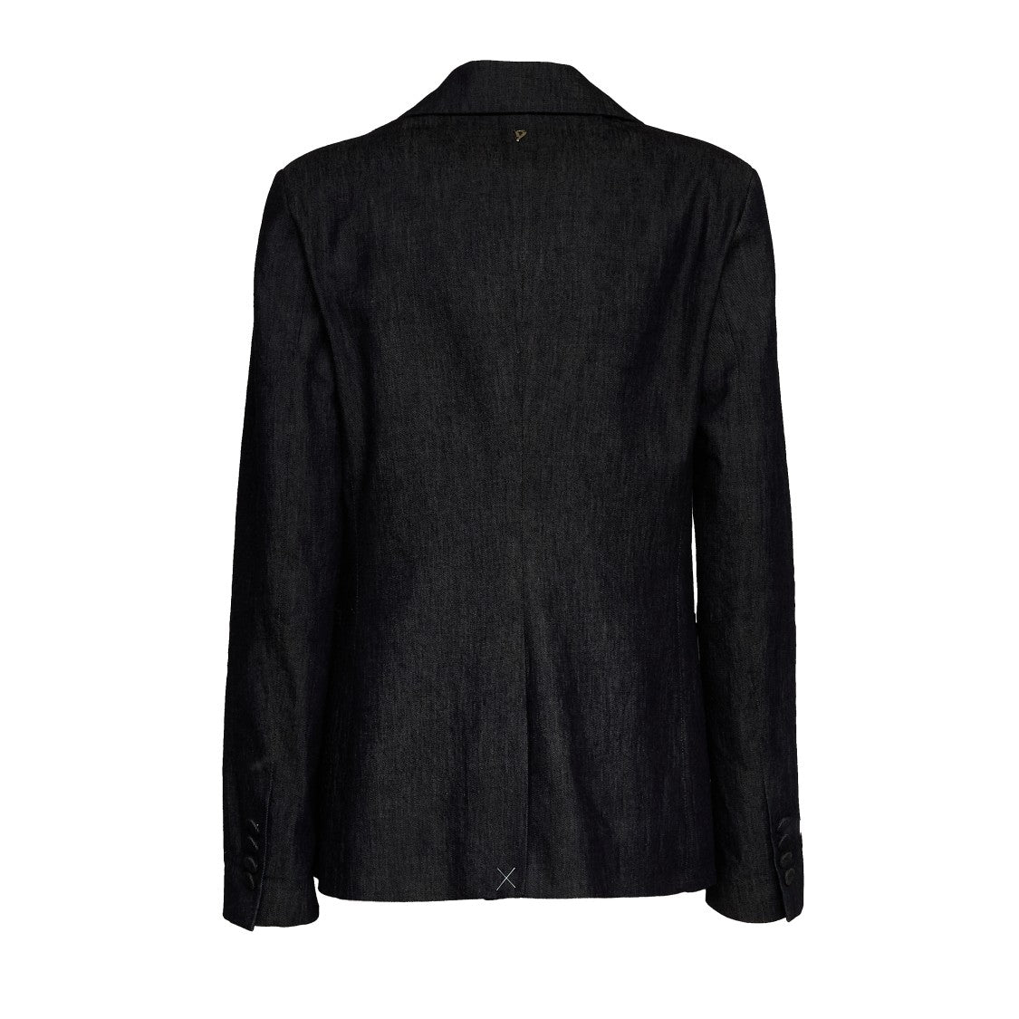 Dondup Peak Lapel Silk Denim Single-Breasted Blazer