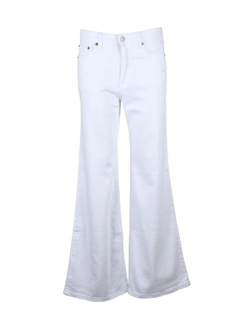 Lauren Ralph Lauren White High-Rise Stretch Flared Jeans
