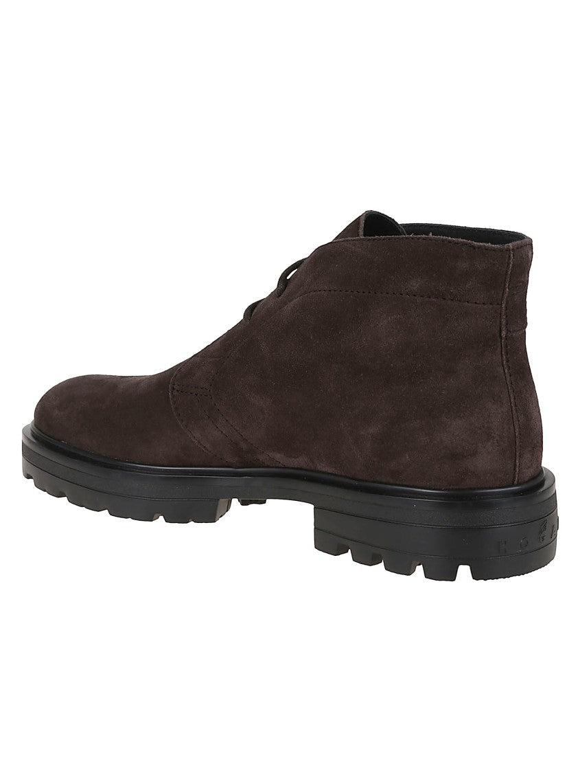 Hogan H673 Lace-Up Suede Ankle Boot